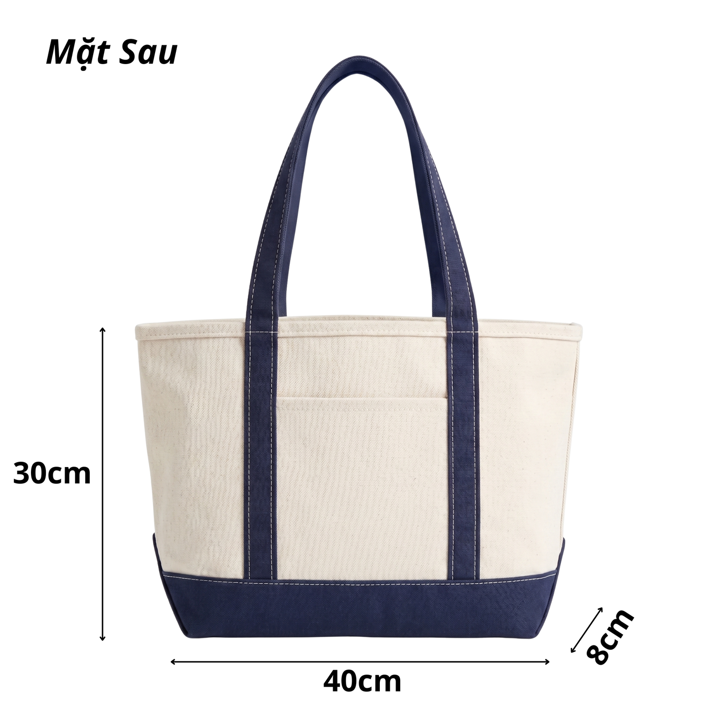 Mặt sau Navy Tote Fen "Too More Rầu"