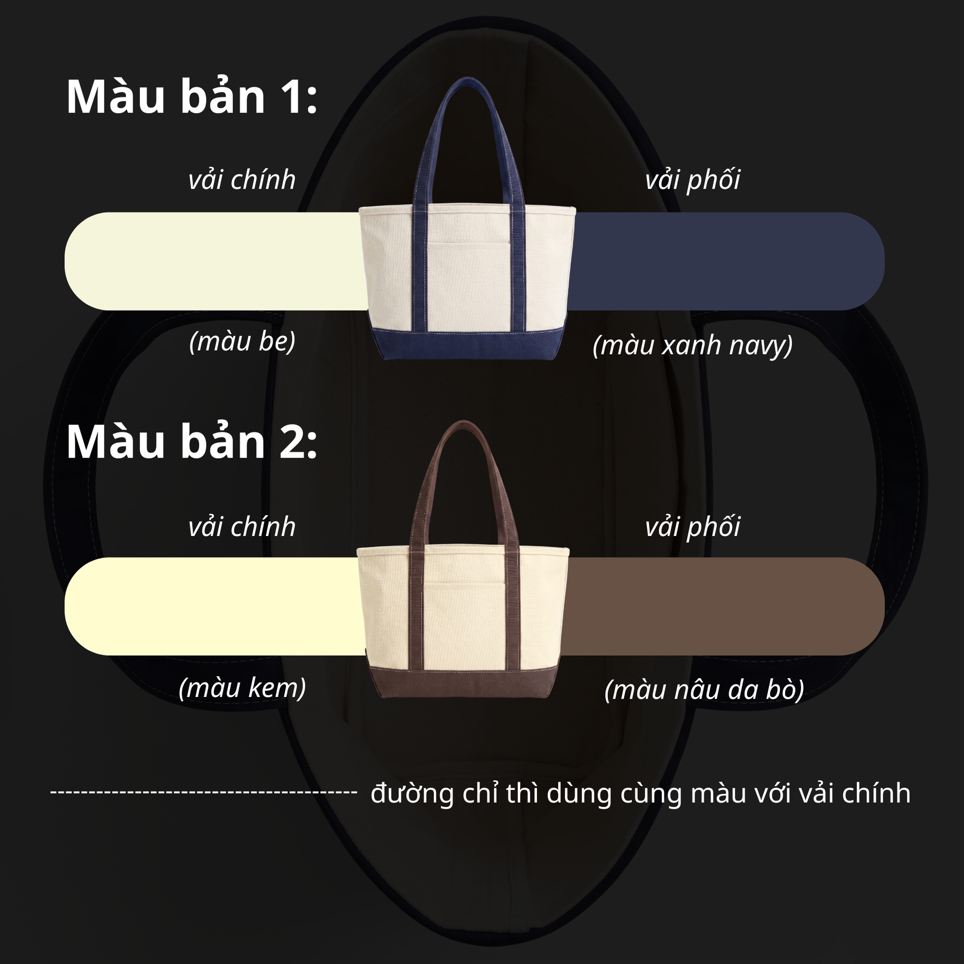 Màu sắc Canvas Tote Fen