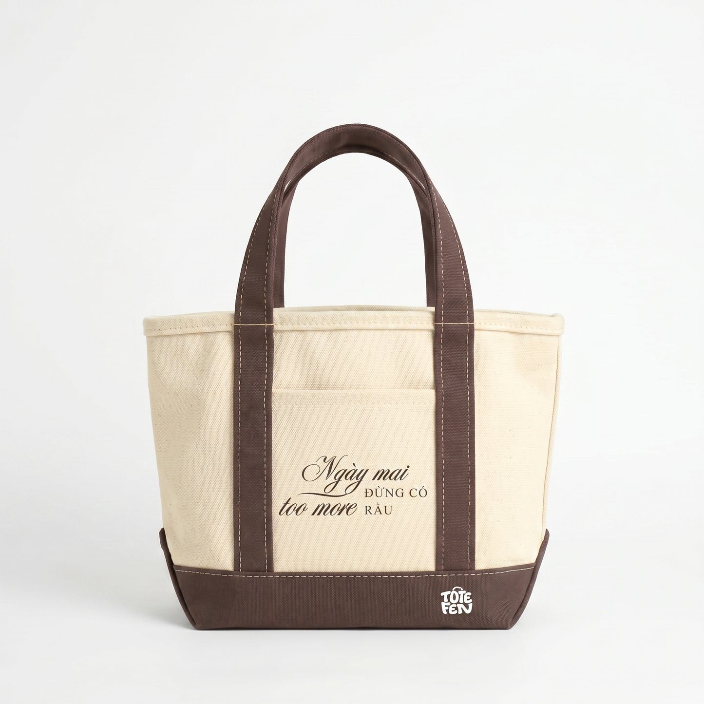tote canvas nâu mini