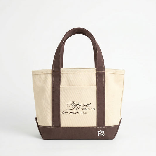 tote canvas nâu mini